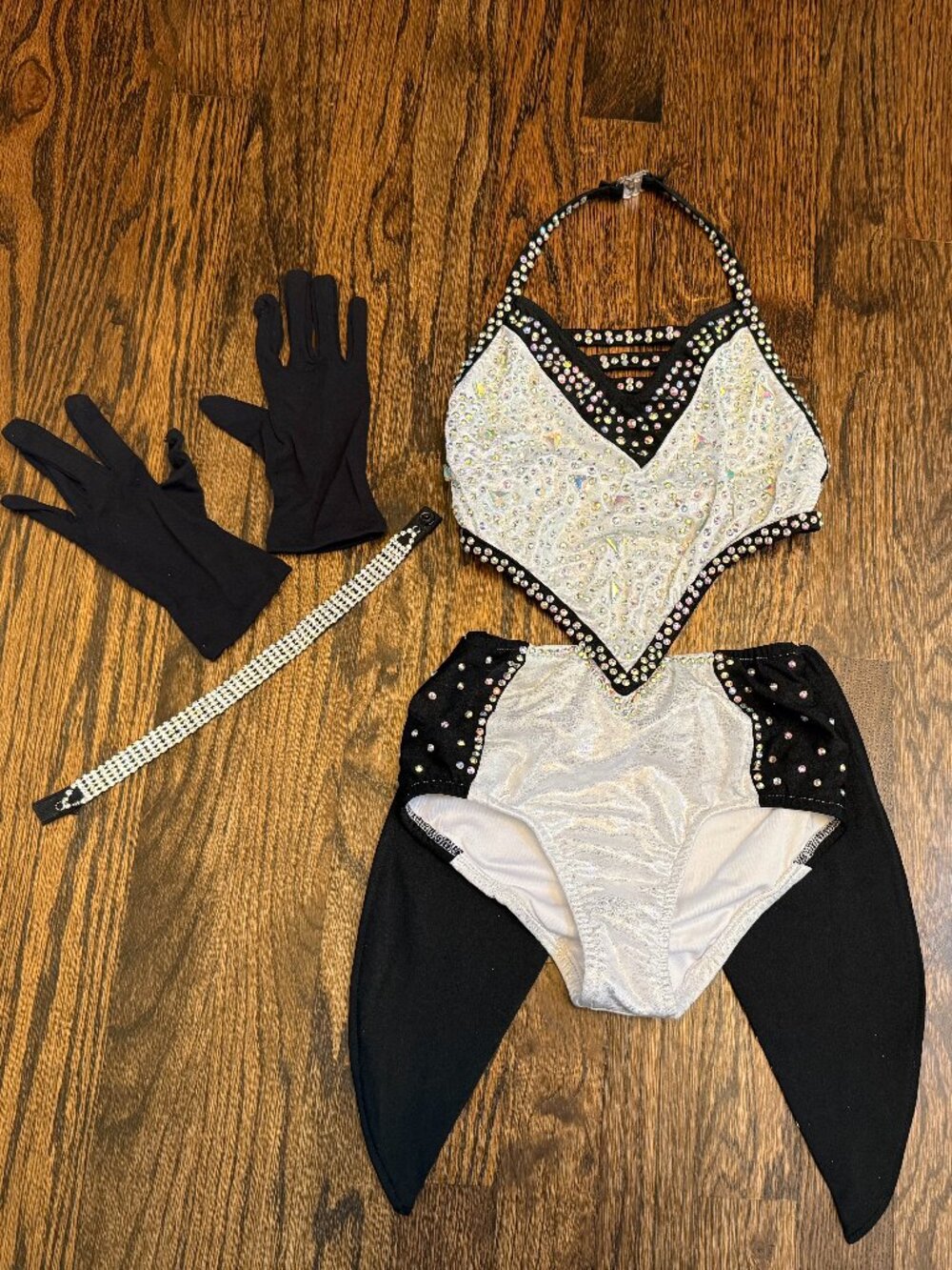 Glamour Costumes Black Silver Sparkle Tuxedo Jazz or Tap Costume Adult XS